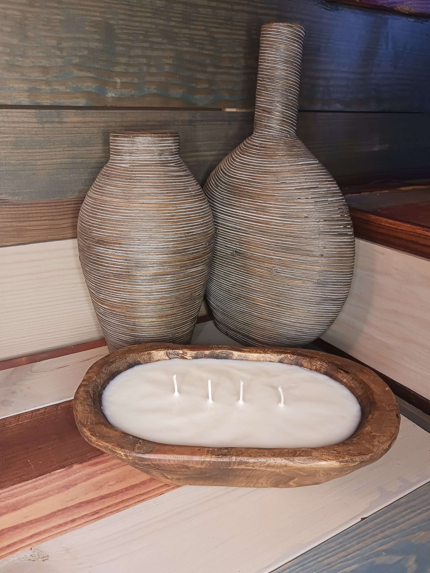 Oval Dough Bowl Candle