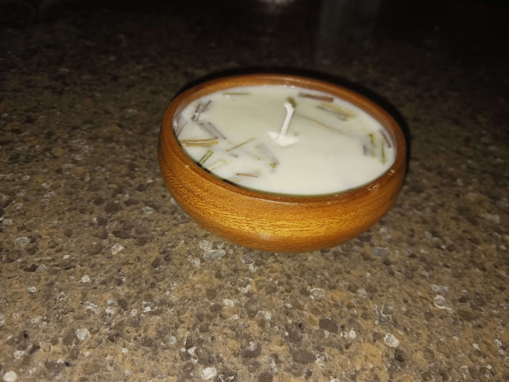  Mini Acacia Round Wood Candle